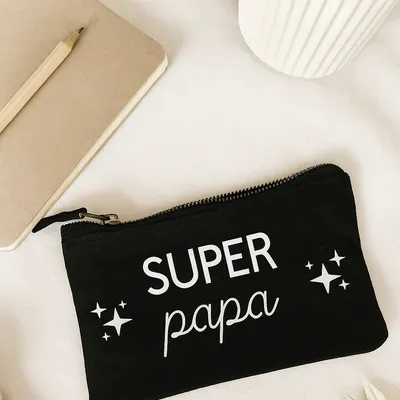 Pochette noire « super papa »